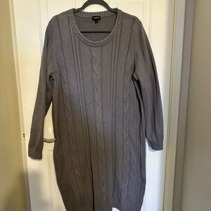 Torrid 3 Gray Cable Knit Sweater Dress